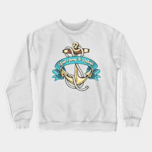 Anchor with Ropes and Ribbon Tattoo Illustration Crewneck Sweatshirt